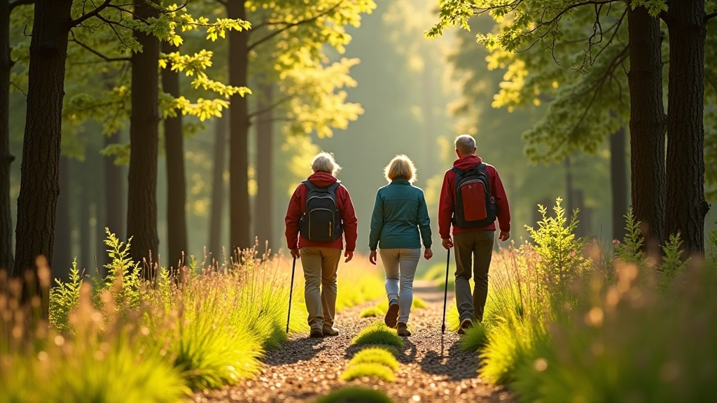 Průvodce a skupinka seniorů na pěší trase v Českém Švýcarsku